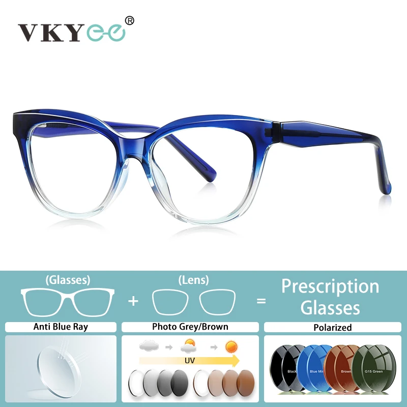 VICKY Classic Cat Eye Gradual Color Photochromic Progressive Multifocal Customizable Myopia Anti-blue Light Glasses Women LS007
VICKY Classic Cat Eye Gradual Color Photochromic Progressive Multifocal Customizable Myopia Anti-blue Light Glasses Women LS007