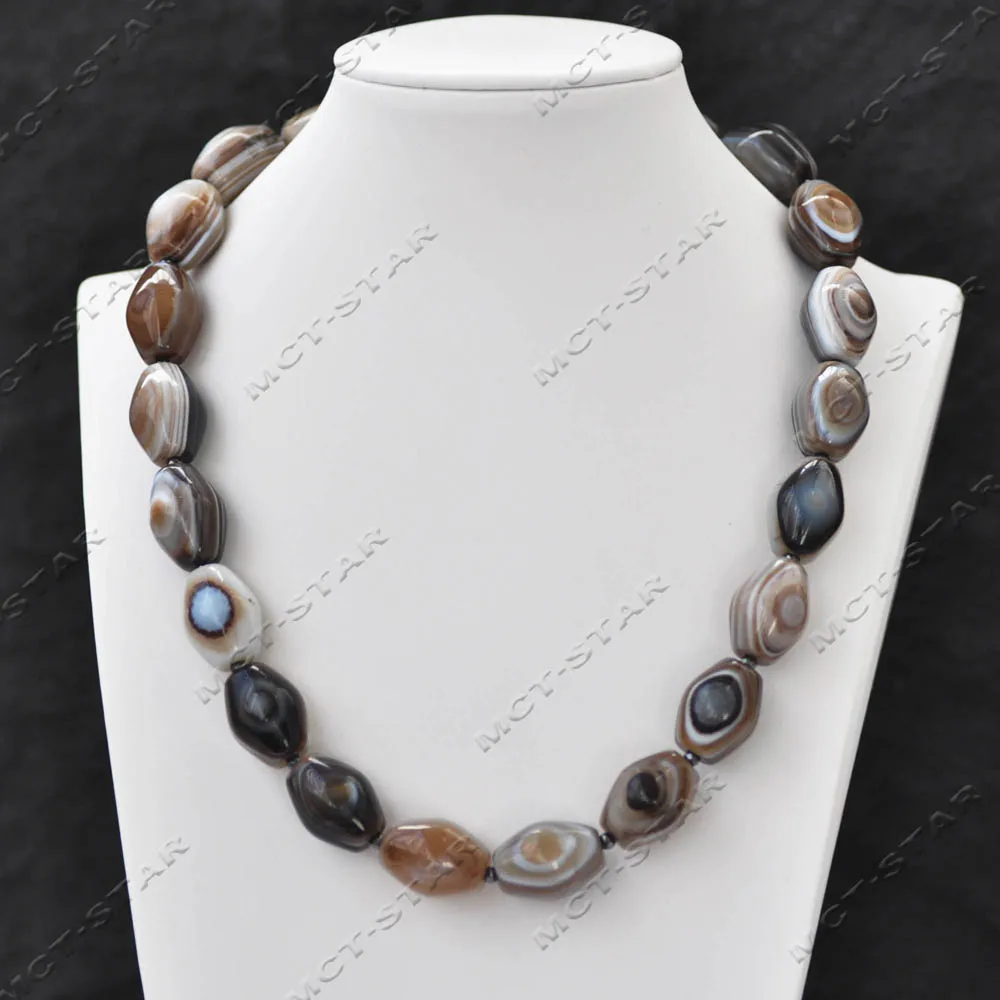 MCT·STAR 18" 20mm Natural Black Brown Rice Eyes Striped Agate Necklace (Z14482)
MCT·STAR 18" 20mm Natural Black Brown Rice Eyes Striped Agate Necklace (Z14482)