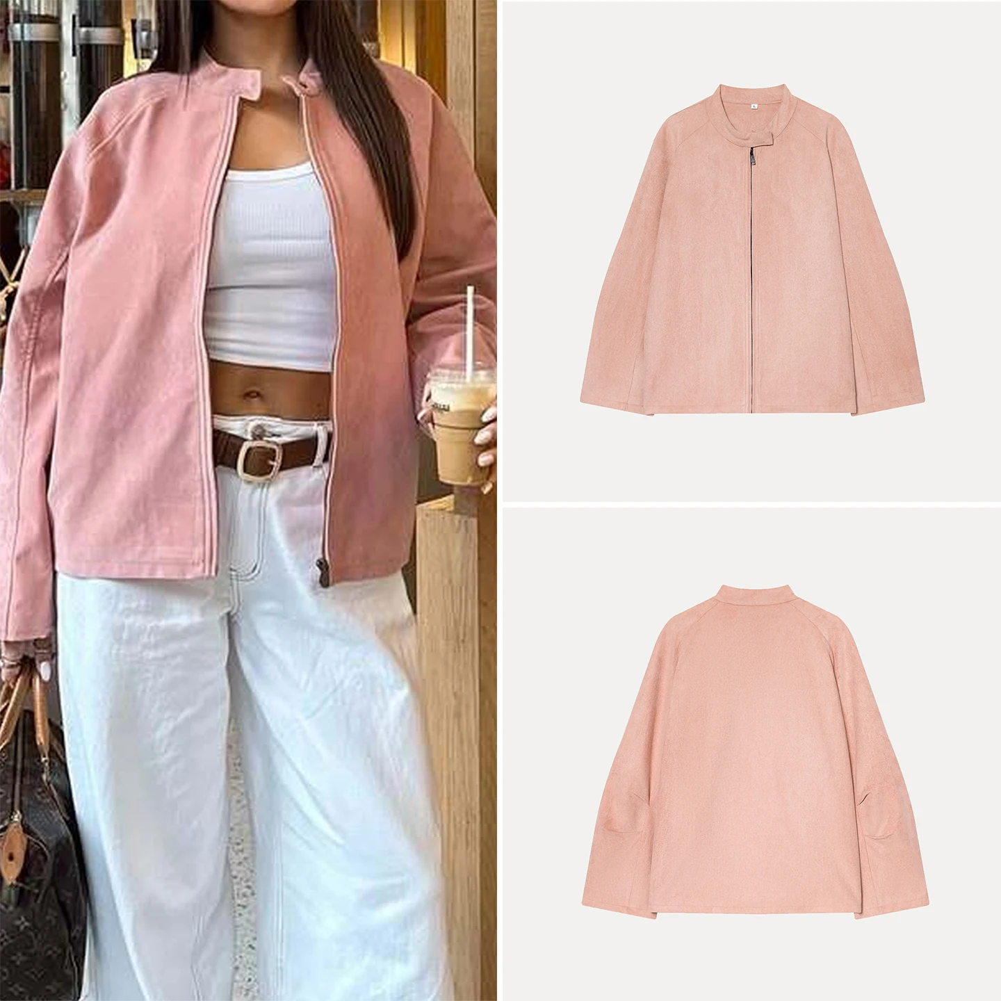 Faionable Suede Jaet Women's Sle Stand Collar Zipper ort Coat Versatile Daily Wear Autumn 2025 New Arrival
Faionable Suede Jaet Women's Sle Stand Collar Zipper ort Coat Versatile Daily Wear Autumn 2025 New Arrival