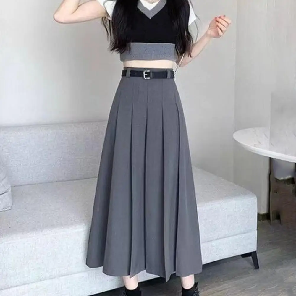 High Waist Pleated Skirt with Belt A-Line Long Skirt Ankle Length Office Women Suit Skirt
High Waist Pleated Skirt with Belt A-Line Long Skirt Ankle Length Office Women Suit Skirt