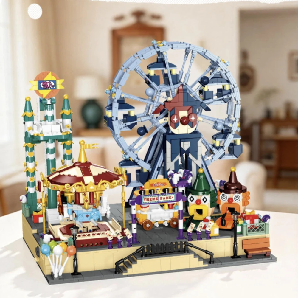 MOC Amusement Park Ferris Wheel Remote Control Power Building Blocks Set Fun House Idea Toys For Adults Birthday Holiday Gifts
MOC Amusement Park Ferris Wheel Remote Control Power Building Blocks Set Fun House Idea Toys For Adults Birthday Holiday Gifts