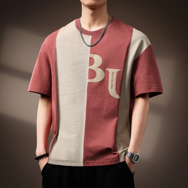 Color blocking design, loose plus size short sleeved T-shirt for men in summer 2025, new Japanese style casual men's clothing
Color blocking design, loose plus size short sleeved T-shirt for men in summer 2025, new Japanese style casual men's clothing