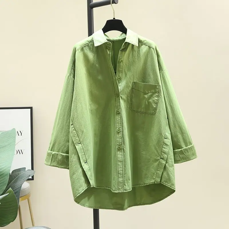 Mid-length Fruit Green Shirt for Women 2025 Spring New Korean Style Loose Shirt Versatile Tops
Mid-length Fruit Green Shirt for Women 2025 Spring New Korean Style Loose Shirt Versatile Tops