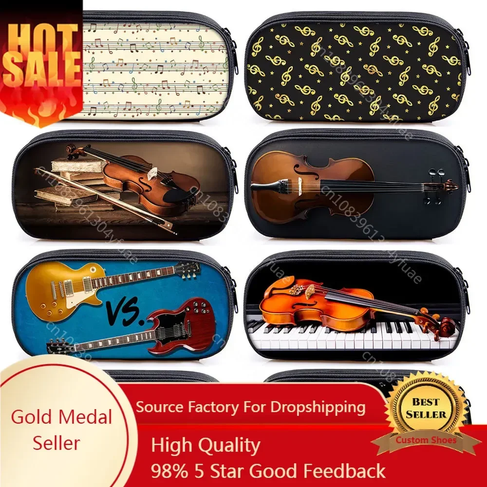 Music Notes Print Cosmetic Case Pencil Bag Guitar Violin Storage Stationary Bag Pencil Box Travel Organizer School Case Supplies
Music Notes Print Cosmetic Case Pencil Bag Guitar Violin Storage Stationary Bag Pencil Box Travel Organizer School Case Supplies