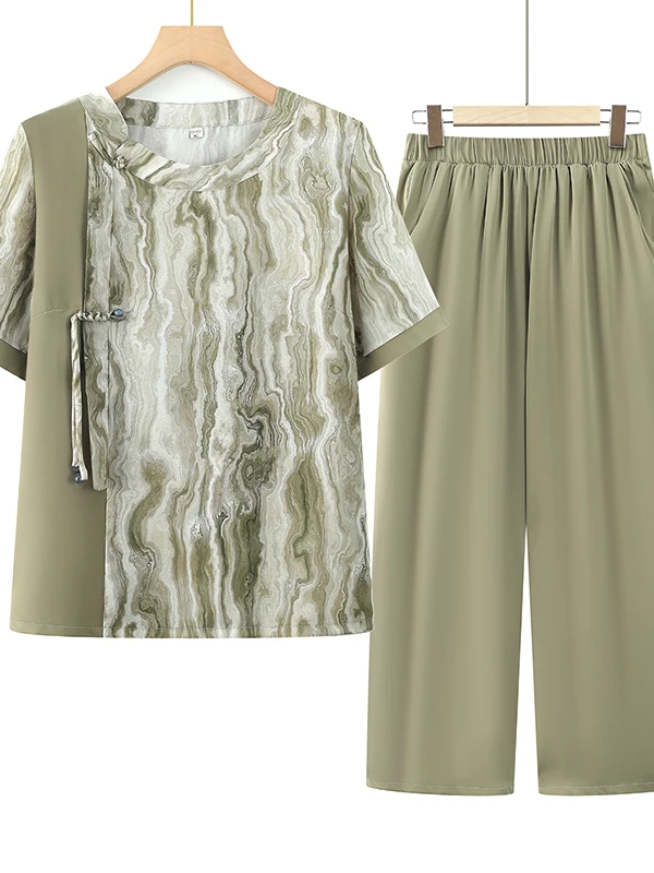 Elegant Thin Two-Piece Summer Outfit for Mom Grandmother Fashionable Cotton T-Shirt And Pants Set for Middle-Aged And Elderly...
Elegant Thin Two-Piece Summer Outfit for Mom Grandmother Fashionable Cotton T-Shirt And Pants Set for Middle-Aged And Elderly...