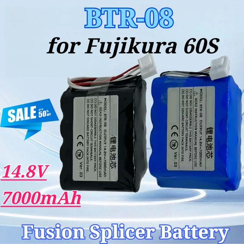 14.8V 7000mAh for BTR-08 for Fujikura for 60S Core Lithium-ion Supports about 300 Splices Comes in Two Color Options
14.8V 7000mAh for BTR-08 for Fujikura for 60S Core Lithium-ion Supports about 300 Splices Comes in Two Color Options
