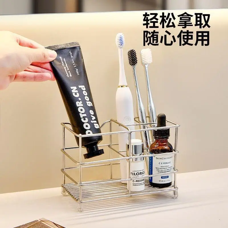 Stainless Steel Toothbrush Holder Rustproof Bathroom Organizer Stand Black Sliver Multi-slot Bathroom Organizer Storage Box
Stainless Steel Toothbrush Holder Rustproof Bathroom Organizer Stand Black Sliver Multi-slot Bathroom Organizer Storage Box