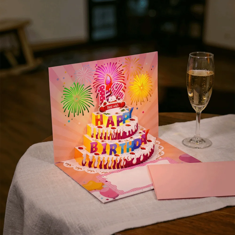 Pop Up 3D Music Light Birthday Cards Foldable Smart Sensor Happy Birthday Greeting Card Creative Automatic Opening
Pop Up 3D Music Light Birthday Cards Foldable Smart Sensor Happy Birthday Greeting Card Creative Automatic Opening