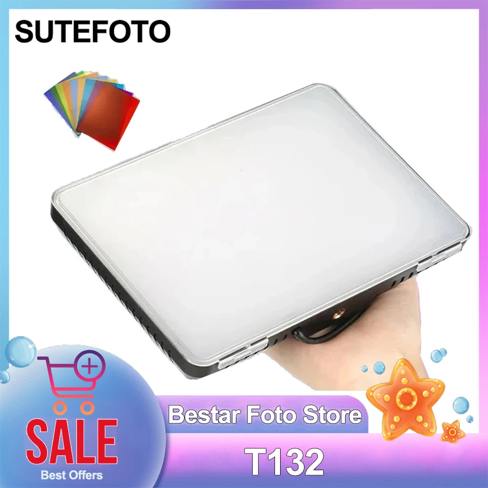 SUTEFOTO T132 Световая видеопанель 15 Вт 3200-5600K Трехцветная светодиодная лампа с регулируемой температурой для съемки видеоблогов
SUTEFOTO T132 Световая видеопанель 15 Вт 3200-5600K Трехцветная светодиодная лампа с регулируемой температурой для съемки видеоблогов