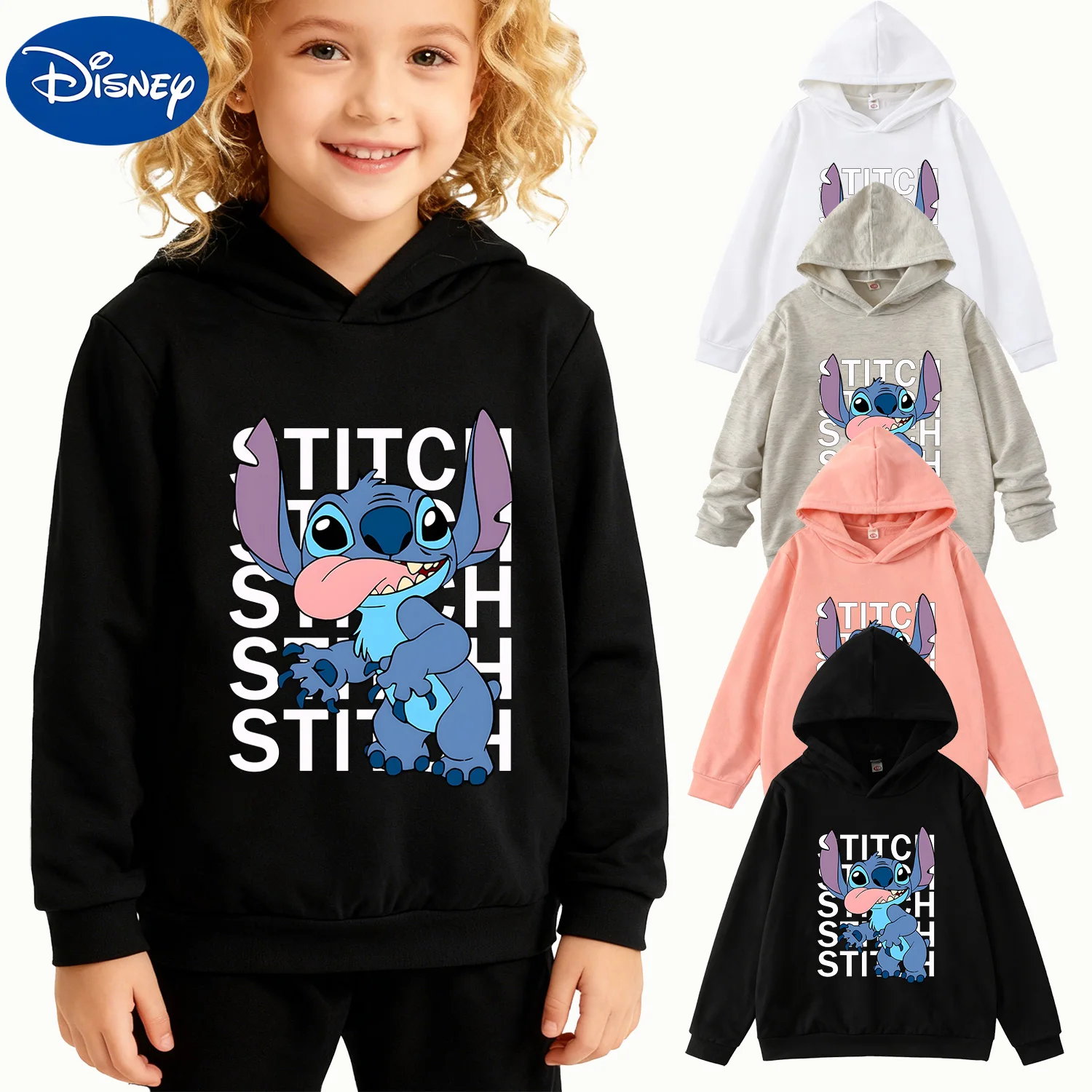 Детская толстовка с рисунком Disney Lilo & Stitch, черный повседневный пуловер
Детская толстовка с рисунком Disney Lilo & Stitch, черный повседневный пуловер