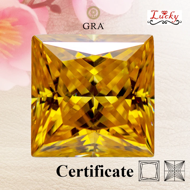 Moissanite Princess Cut Top Quality Golden Yellow Color Charms Beads for DIY Jewelry Making Rings Materials with GRA Certificate
Moissanite Princess Cut Top Quality Golden Yellow Color Charms Beads for DIY Jewelry Making Rings Materials with GRA Certificate