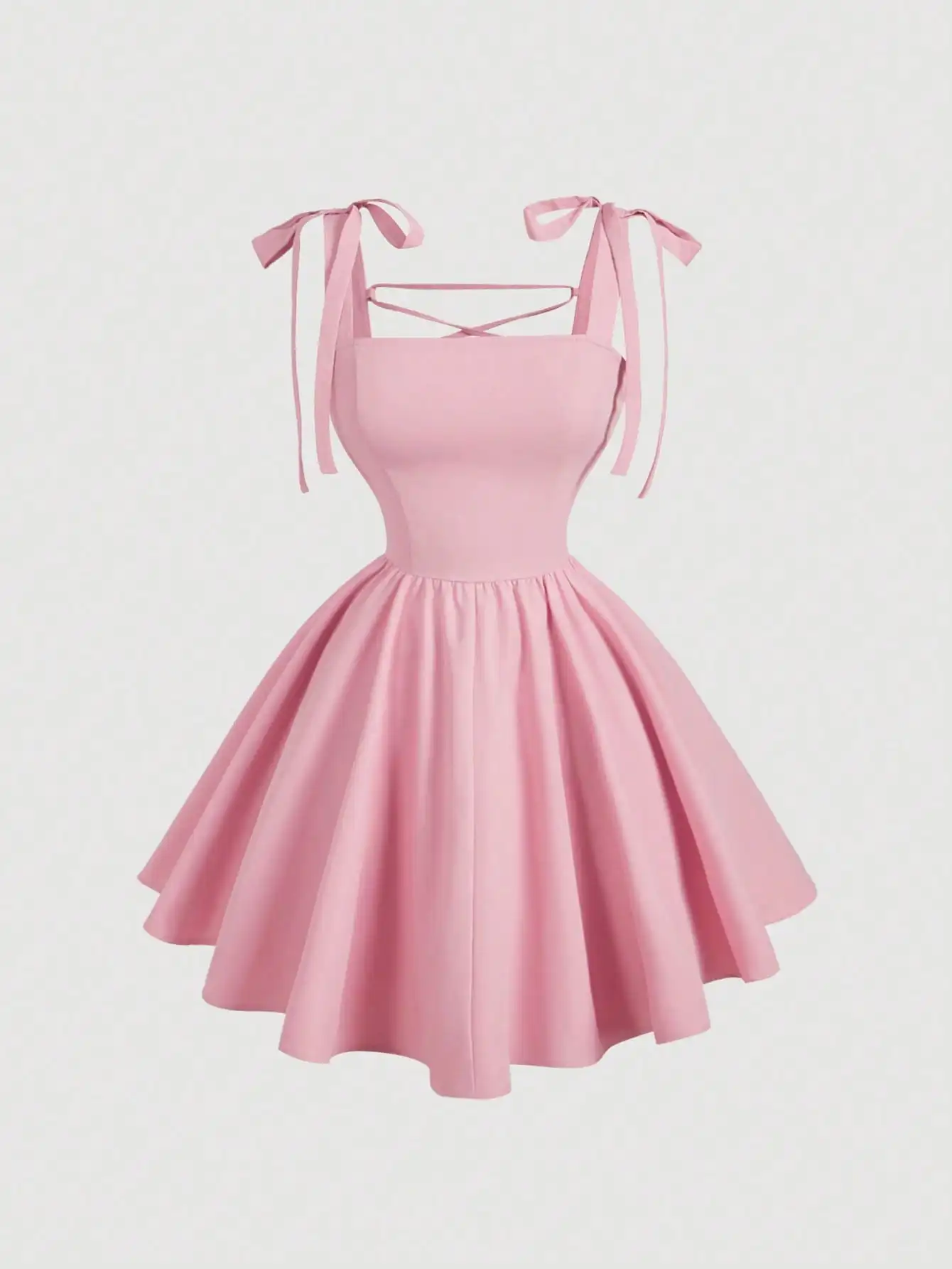 Pink A-Line Dress with Tie-Shoulder Bow and Flared Skirt for Summer Events
Pink A-Line Dress with Tie-Shoulder Bow and Flared Skirt for Summer Events
