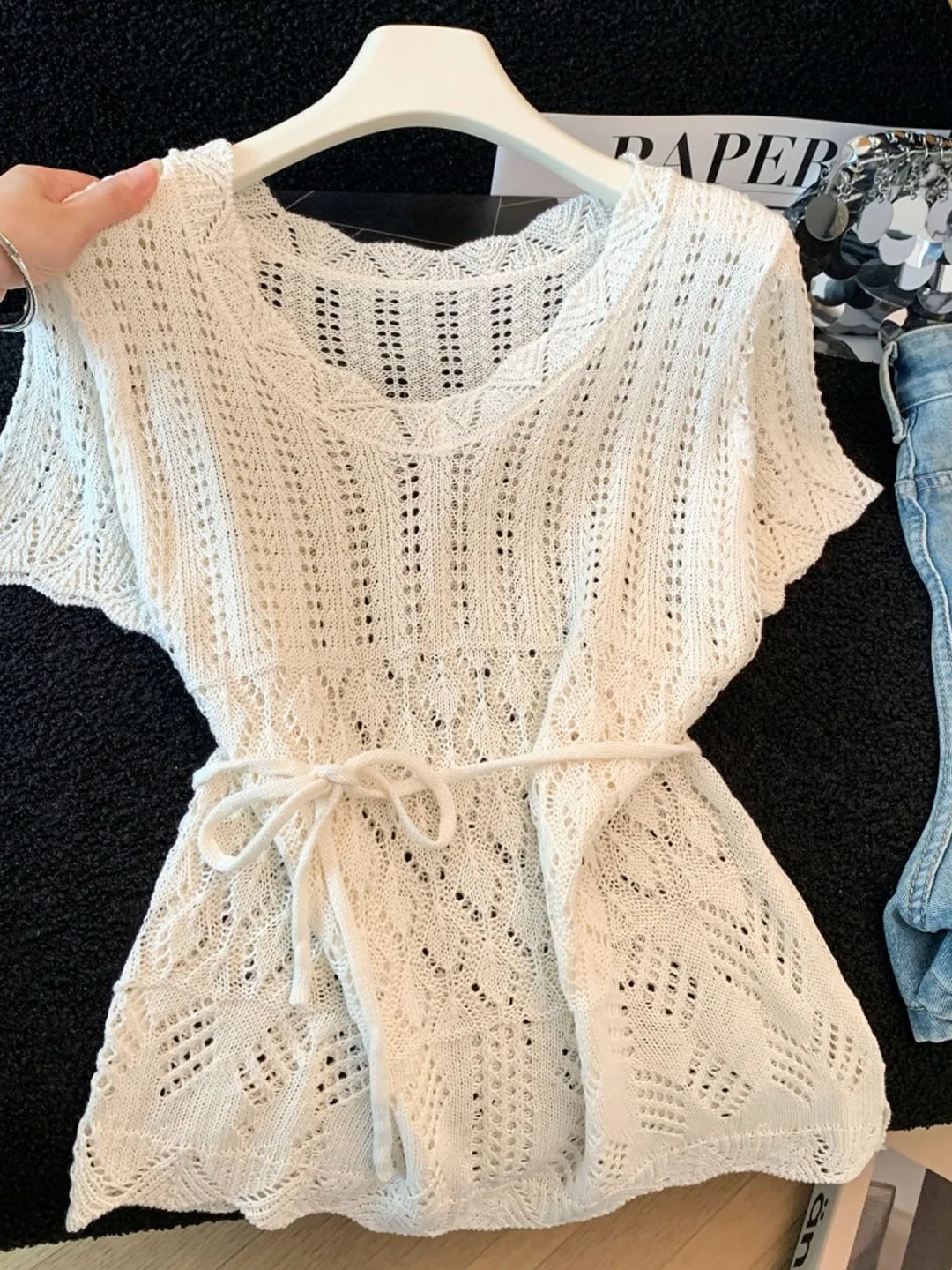 French Style Knitted Hollow out Hook Flower Short Sleeve Women's Top Elegant Design Summer New Waist Shaping Casual Shirt
French Style Knitted Hollow out Hook Flower Short Sleeve Women's Top Elegant Design Summer New Waist Shaping Casual Shirt