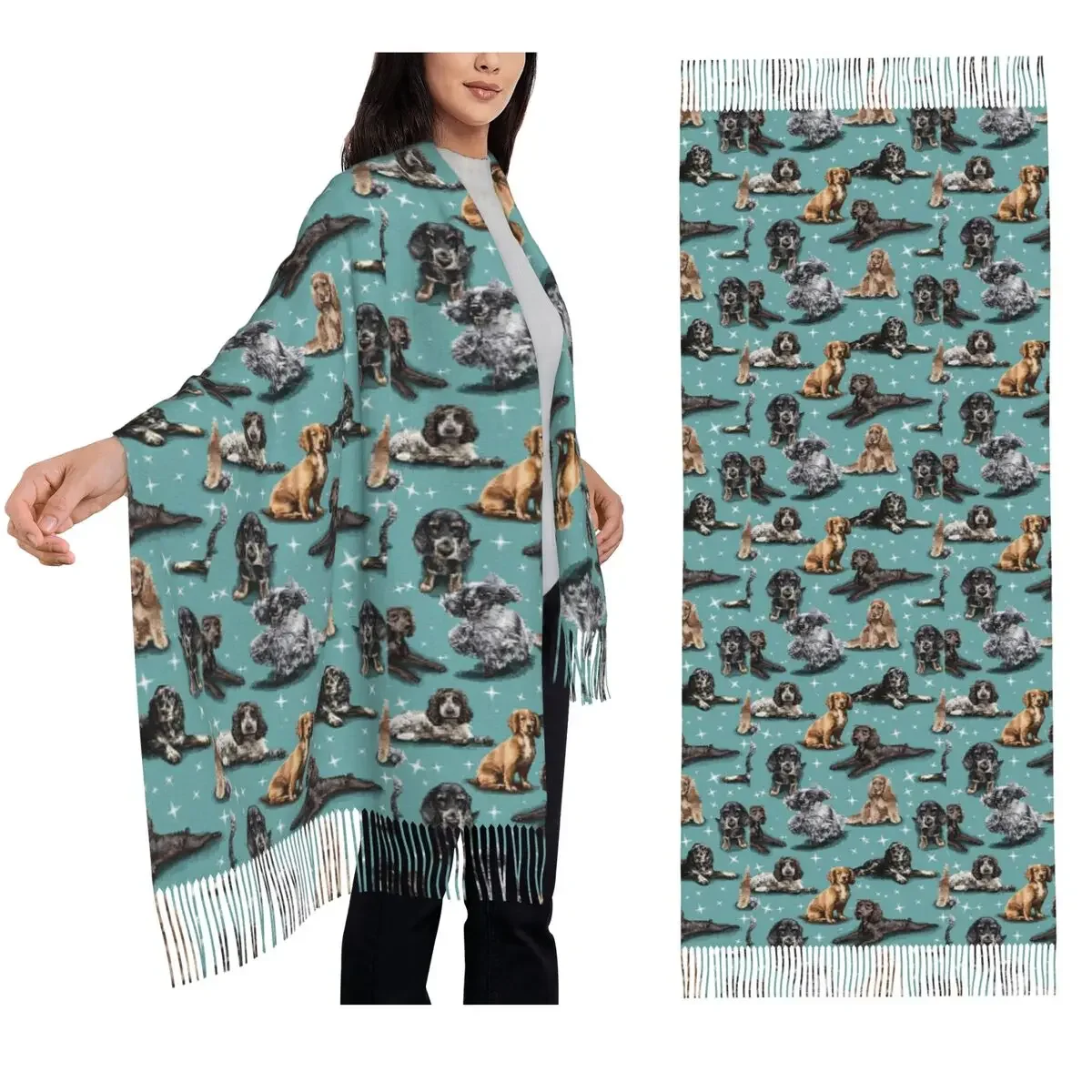 Шарф-кокер-спаниель, шарфы с кисточками, женские мягкие теплые шали и накидки, большая осенне-зимняя шаль
Шарф-кокер-спаниель, шарфы с кисточками, женские мягкие теплые шали и накидки, большая осенне-зимняя шаль