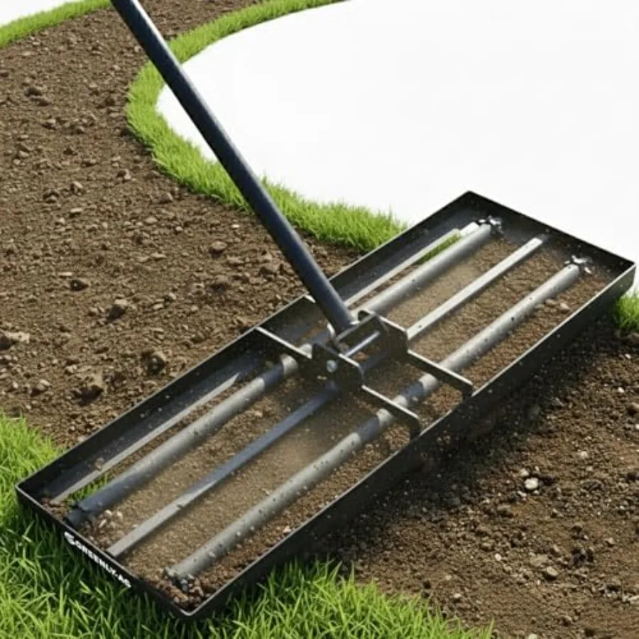 30 Heavy Duty Lawn Leveling Rake 6.5FT Soil Leveler Tool with 4 Spiked Wheels Smooth Roller for Garden Yard Farm Golf Course La
30 Heavy Duty Lawn Leveling Rake 6.5FT Soil Leveler Tool with 4 Spiked Wheels Smooth Roller for Garden Yard Farm Golf Course La
