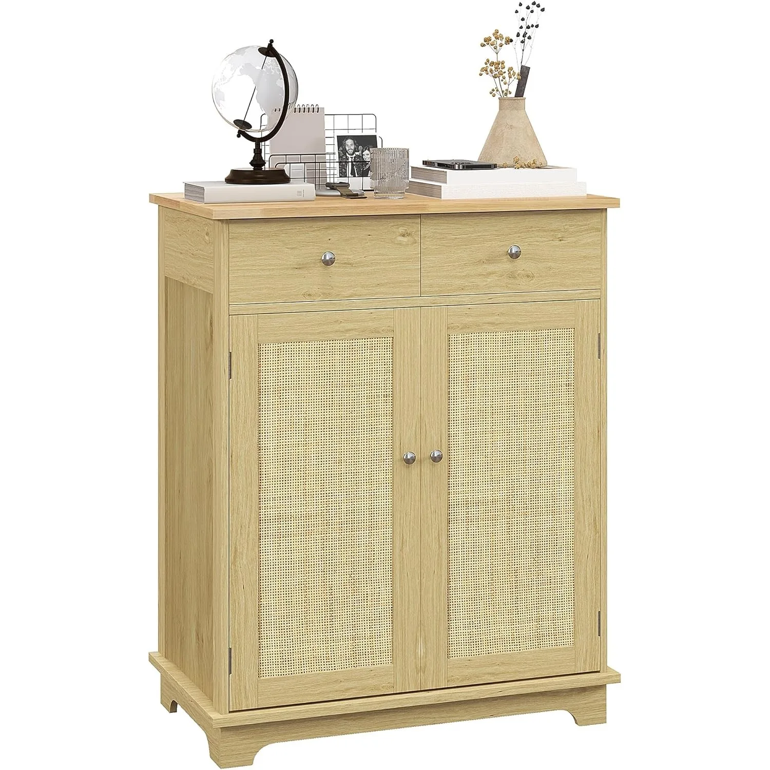 Sideboard with Solid Wood Countertop, Modern Kitchen Storage Cabinet, Coffee Bar Cabinet with 2 Drawers, Doors , Natural Rattan
Sideboard with Solid Wood Countertop, Modern Kitchen Storage Cabinet, Coffee Bar Cabinet with 2 Drawers, Doors , Natural Rattan