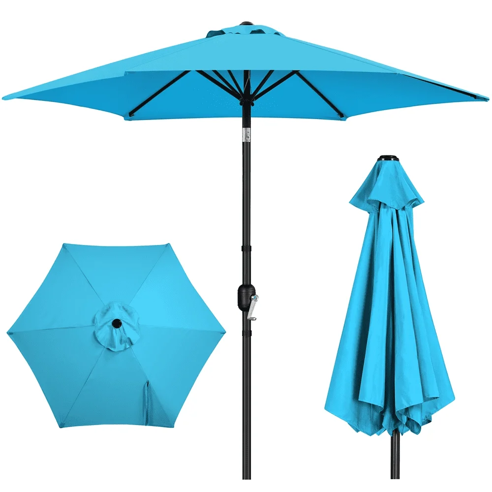 Sky Blue Outdoor Patio Umbrella with Push Button Tilt and Crank, $9
Sky Blue Outdoor Patio Umbrella with Push Button Tilt and Crank, $9