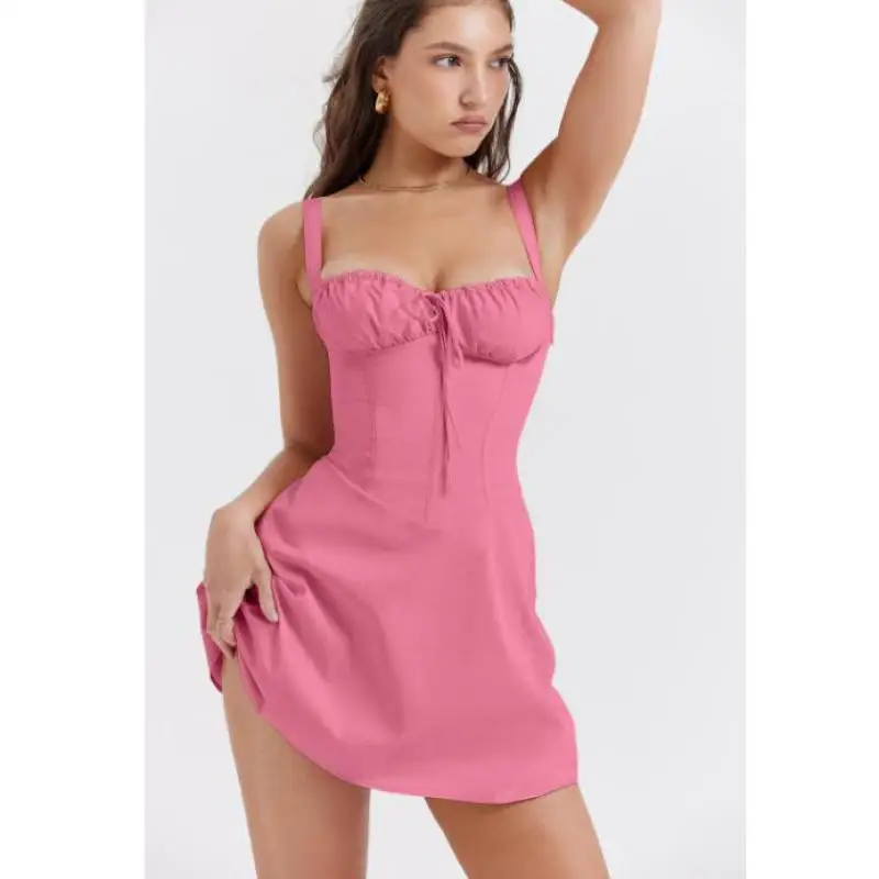 Women Summer Mini Dresses Sleeveless Fashion Spaghetti Strap Solid Color Elegant Birthday Party Club Sexy Bodycon Dresses
Women Summer Mini Dresses Sleeveless Fashion Spaghetti Strap Solid Color Elegant Birthday Party Club Sexy Bodycon Dresses
