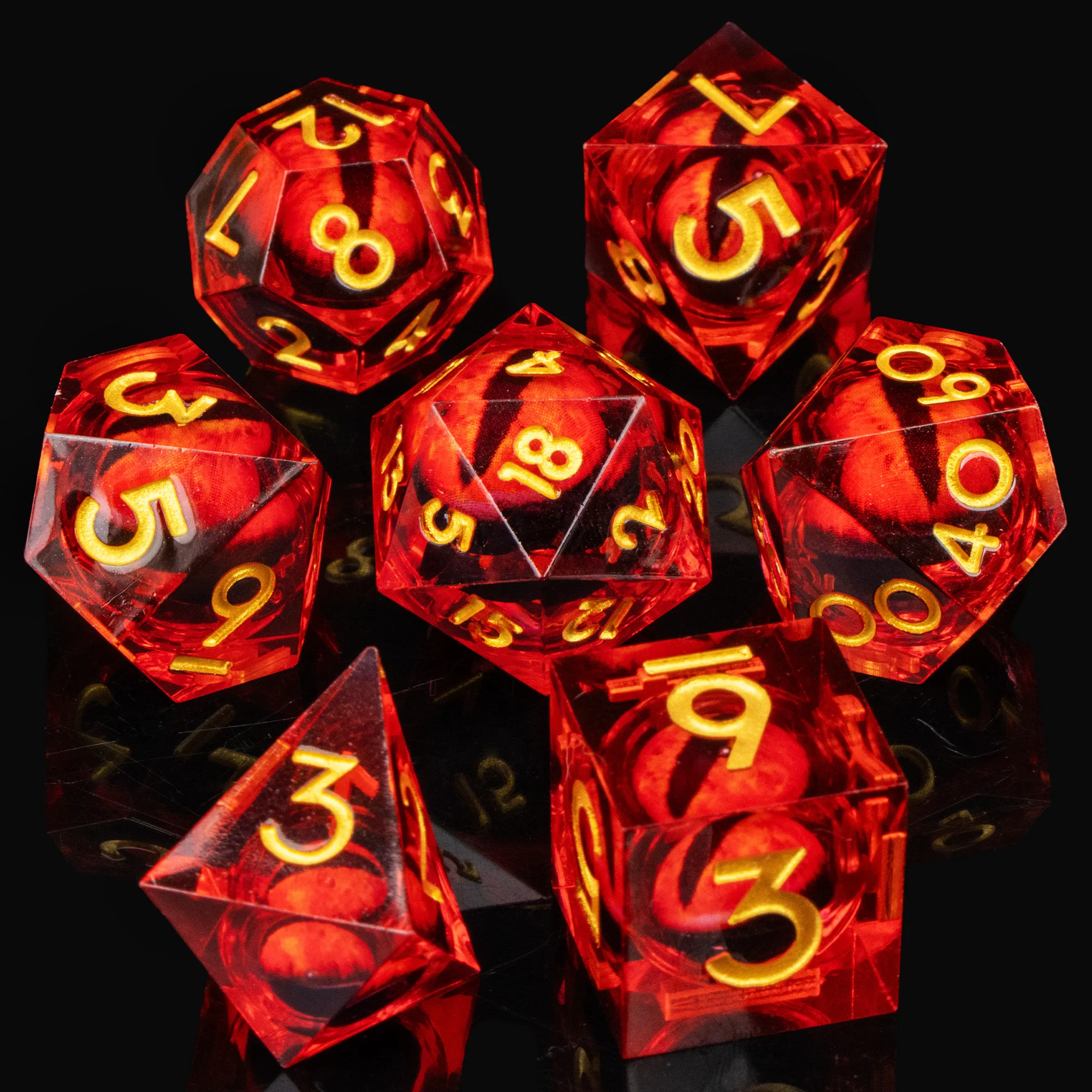 Dragon Eye Liquid Core Dice Set for Tabletop Gaming - DnD Sharp Edge Resin Dice
Dragon Eye Liquid Core Dice Set for Tabletop Gaming - DnD Sharp Edge Resin Dice
