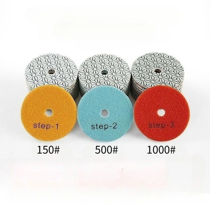 4-inch 100mm, 3-step diamond polishing pad set, suitable for wet grinding discs for granite, marble, stone and concrete.
4-inch 100mm, 3-step diamond polishing pad set, suitable for wet grinding discs for granite, marble, stone and concrete.