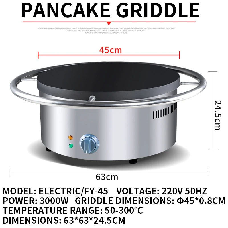 Manual Rotating Electric Pancake Oven, Western-Style Pancake Maker, Gas Pancake Griddle, Ring-Shaped Heating Element
Manual Rotating Electric Pancake Oven, Western-Style Pancake Maker, Gas Pancake Griddle, Ring-Shaped Heating Element