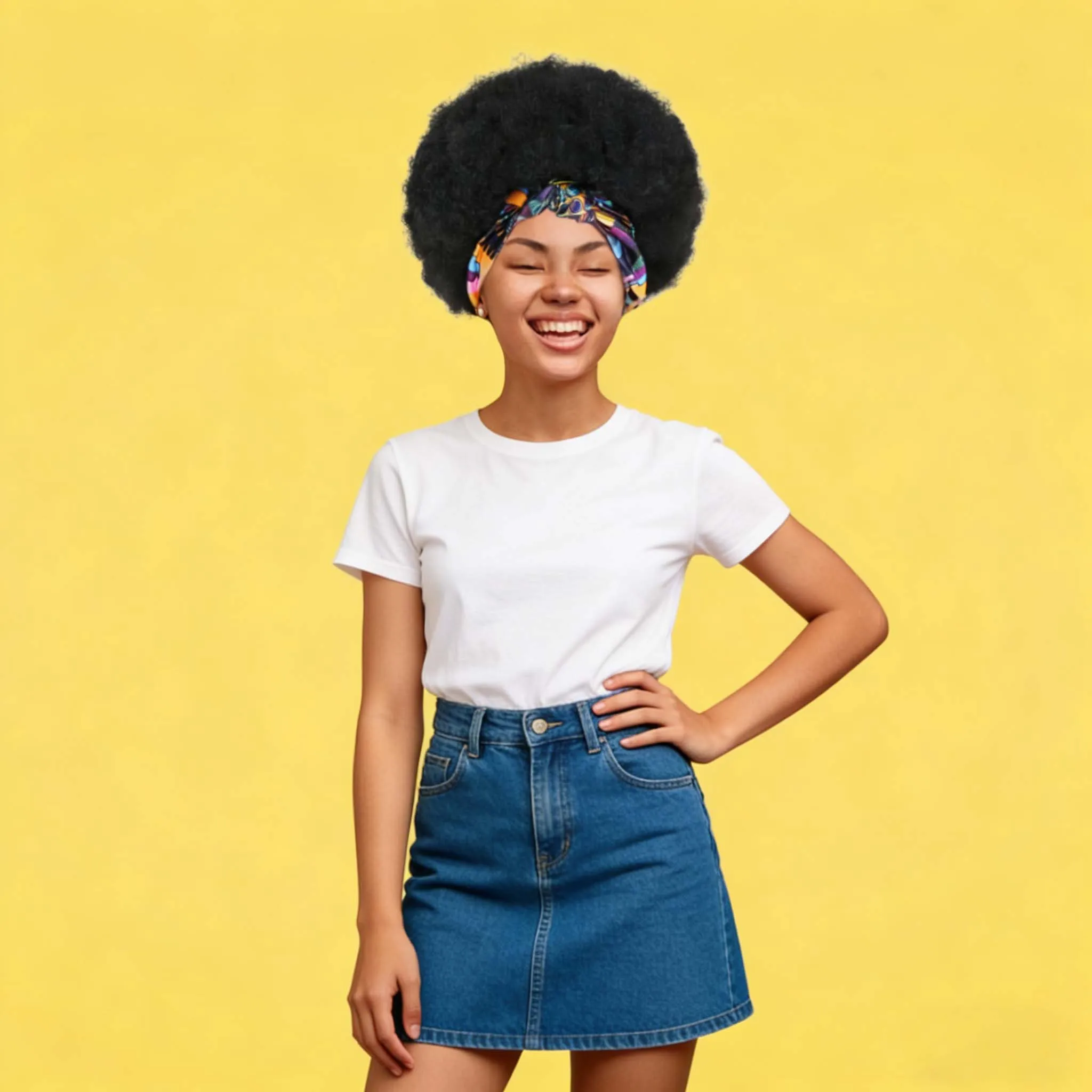 Synthetic Wigs Short Big Afro Curly Headband Black Fluffy African Print Turban Style Wig for Women Daily Use Party Cosplay Wear
Synthetic Wigs Short Big Afro Curly Headband Black Fluffy African Print Turban Style Wig for Women Daily Use Party Cosplay Wear