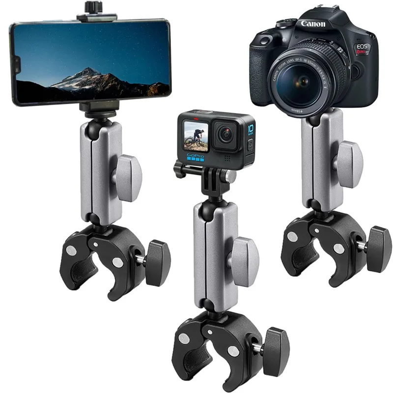 Professional Camera Mount Clamp 360 Rotation Dual Ball Head Magic Arm Phone Holder for Gopro DJI DSLR Smartphone Action Camera
Professional Camera Mount Clamp 360 Rotation Dual Ball Head Magic Arm Phone Holder for Gopro DJI DSLR Smartphone Action Camera