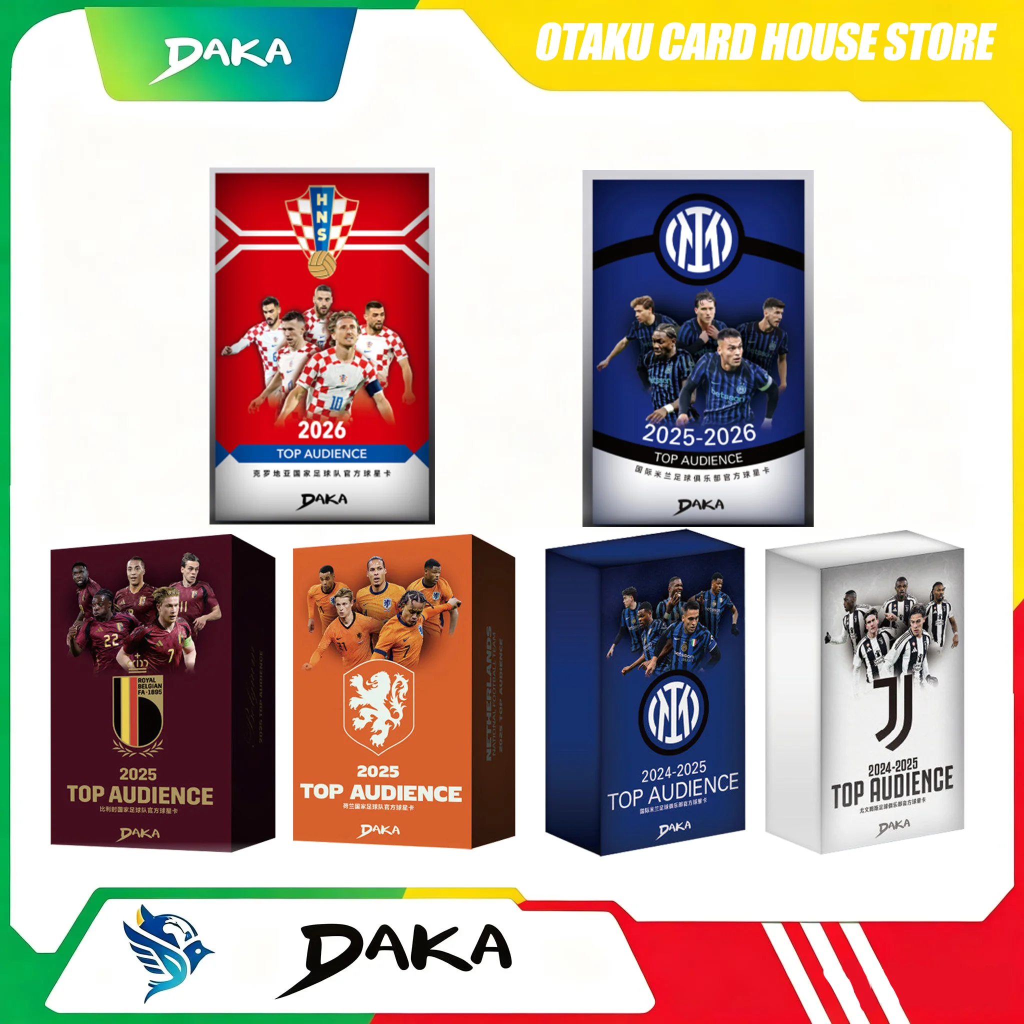 New Daka 2025-2026 Football Trading Cards - Top Audience Manchester Cuty Juventus Inter Milan Star Players Official Gift Box
New Daka 2025-2026 Football Trading Cards - Top Audience Manchester Cuty Juventus Inter Milan Star Players Official Gift Box