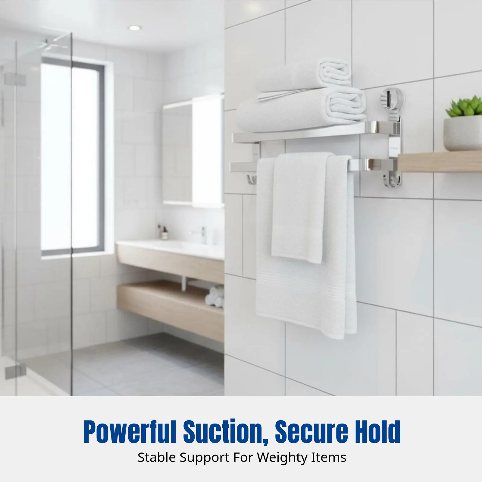 Thickened 304 Stainless Steel Towel Bar, Suction Holder No-Drill Bathroom Towel Storage Rack, Rustproof Organizer
Thickened 304 Stainless Steel Towel Bar, Suction Holder No-Drill Bathroom Towel Storage Rack, Rustproof Organizer