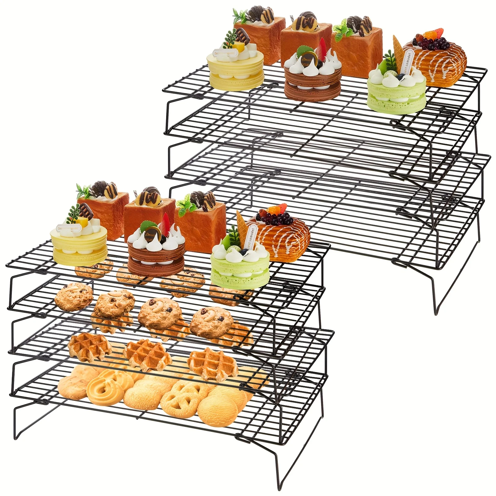2 Pack 4 Tier Cooling Rack Set Stackable Stainless Steel Wire Racks for Cooking Baking Cooling Roasting Cookie Cake
2 Pack 4 Tier Cooling Rack Set Stackable Stainless Steel Wire Racks for Cooking Baking Cooling Roasting Cookie Cake