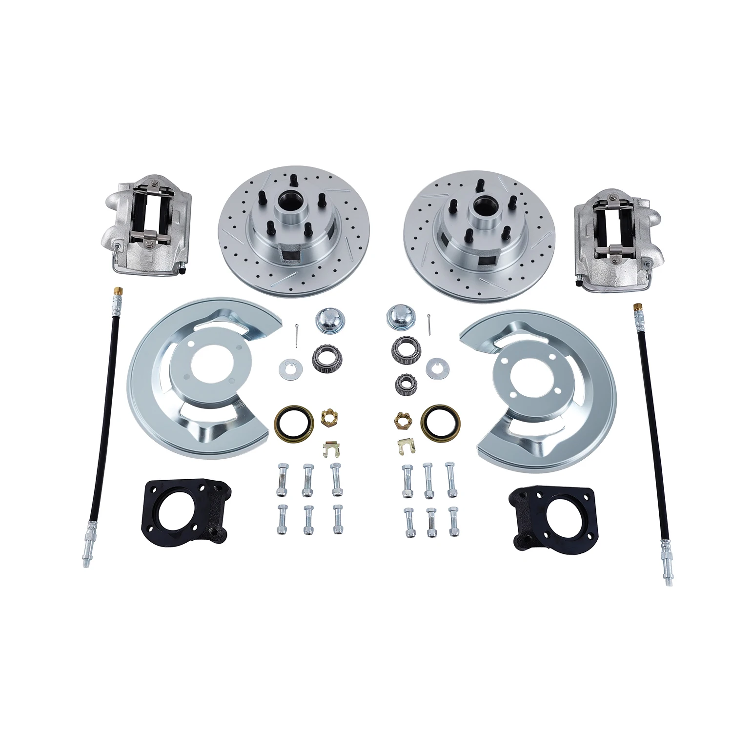 Front Disc Brake Conversion Wheel Kit with Drilled Rotors for 1964.5-69 Ford DBK-F6469F-11D
Front Disc Brake Conversion Wheel Kit with Drilled Rotors for 1964.5-69 Ford DBK-F6469F-11D