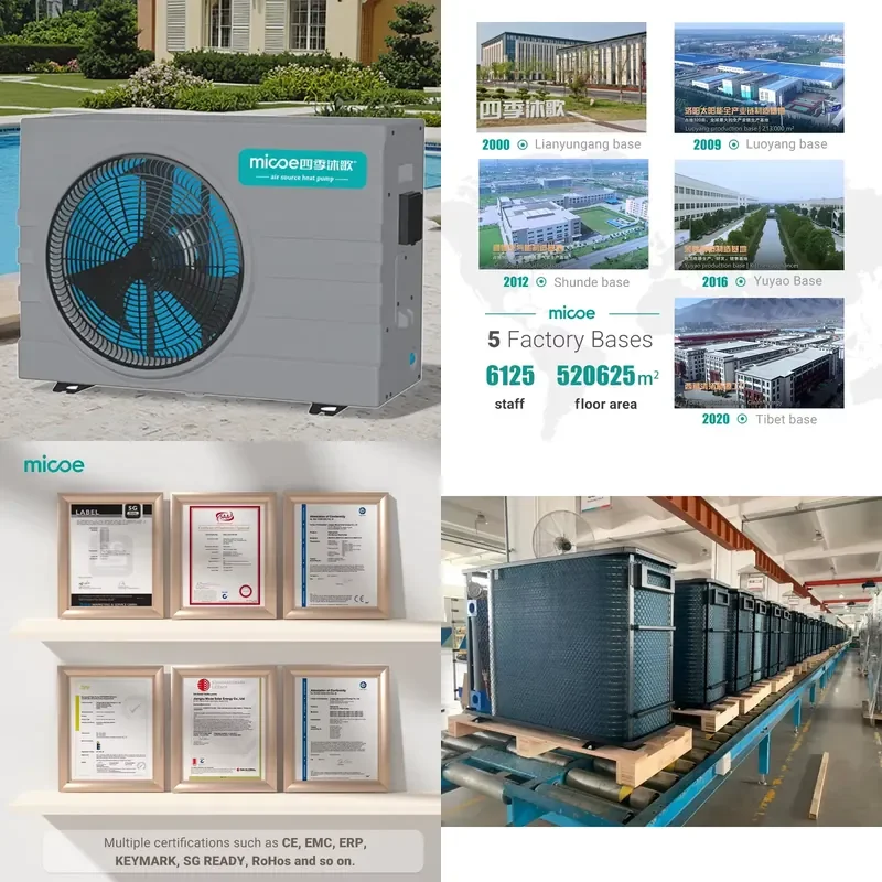 MICOE Swimming Pool Heat Pump for R32 Air to Water DC Inverter 7KW 35KW CE Certified WIFI Hot Water Heater for Swimming Pool
MICOE Swimming Pool Heat Pump for R32 Air to Water DC Inverter 7KW 35KW CE Certified WIFI Hot Water Heater for Swimming Pool