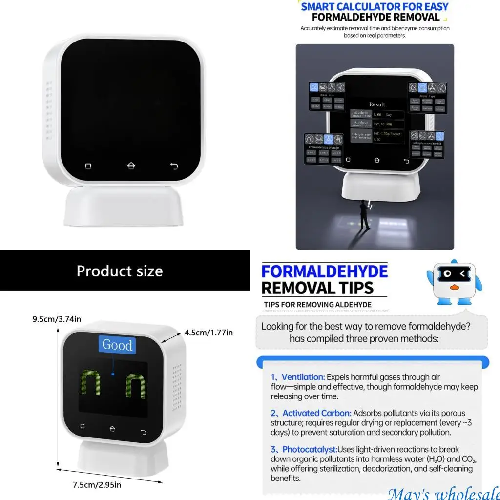 Advanced Indoor Air Quality Monitor For Formaldehyde Detection Real Time TVOC Trackings Customs Alarms Data Recording 448A
Advanced Indoor Air Quality Monitor For Formaldehyde Detection Real Time TVOC Trackings Customs Alarms Data Recording 448A