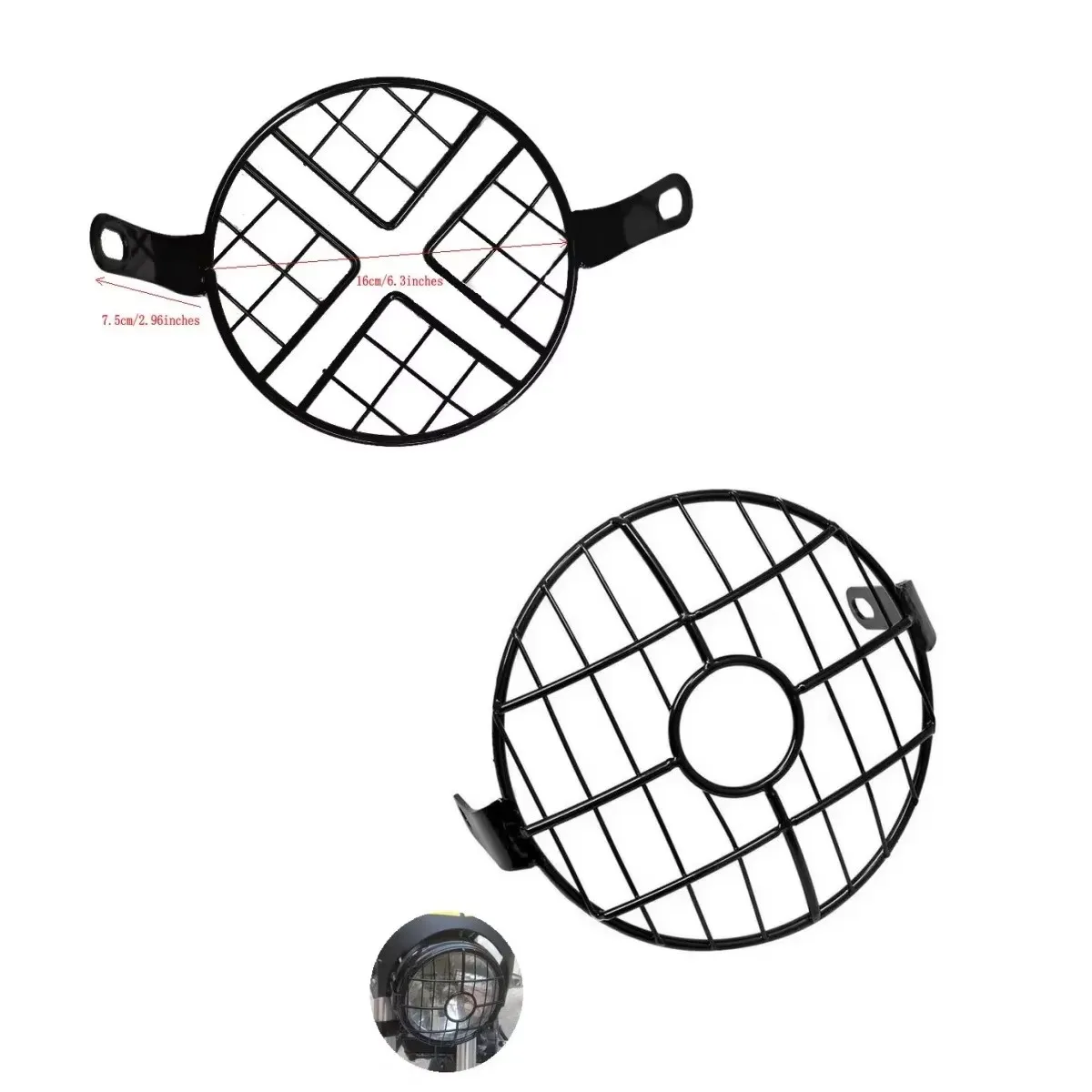 Universal Vintage Motorcycle Headlight Protector Retro Grill Light Lamp Cover for Harley Ducati Chopper Yamaha Cafe Racer
Universal Vintage Motorcycle Headlight Protector Retro Grill Light Lamp Cover for Harley Ducati Chopper Yamaha Cafe Racer