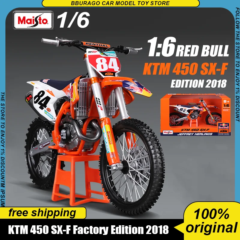 New In Stock Maisto 1:6 Mxgp Ktm 450 Sx-F Factory Edition 2018 Moto Car Diecast Model Alloy Luxury Vehicle Motorcycle Toys Gift
New In Stock Maisto 1:6 Mxgp Ktm 450 Sx-F Factory Edition 2018 Moto Car Diecast Model Alloy Luxury Vehicle Motorcycle Toys Gift