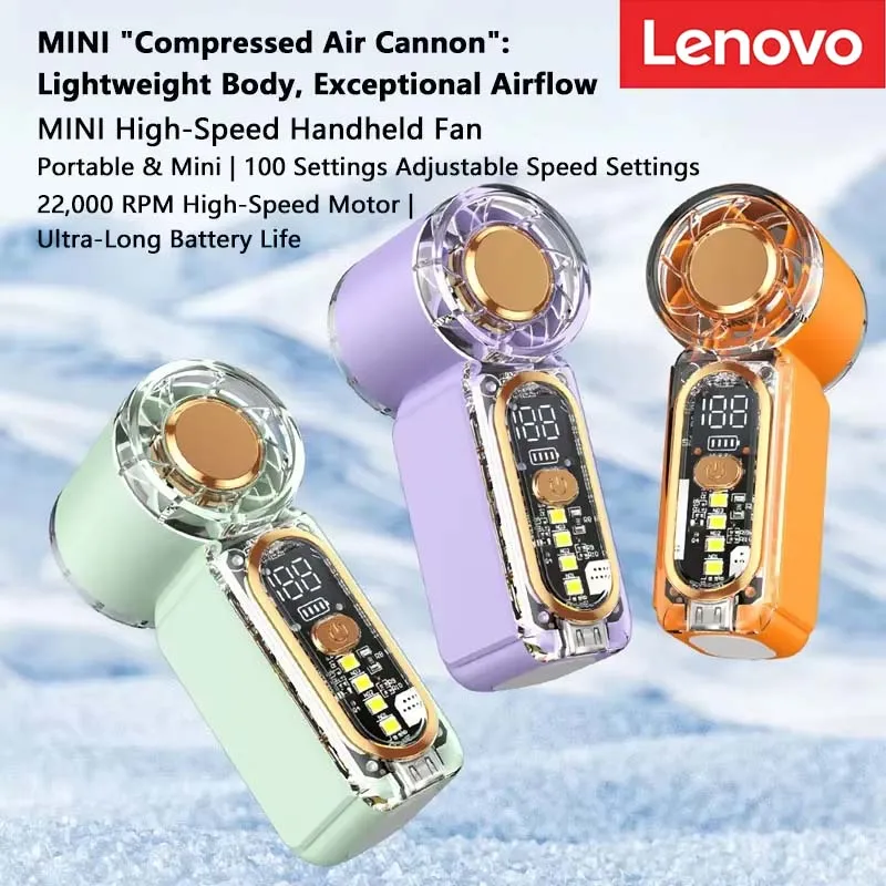 Lenovo Mini Handheld USB Fan High Speed Turbo Portable Pocket Fan Rechargeable Blower Powerful Air Cooling for Travel Outdoor
Lenovo Mini Handheld USB Fan High Speed Turbo Portable Pocket Fan Rechargeable Blower Powerful Air Cooling for Travel Outdoor