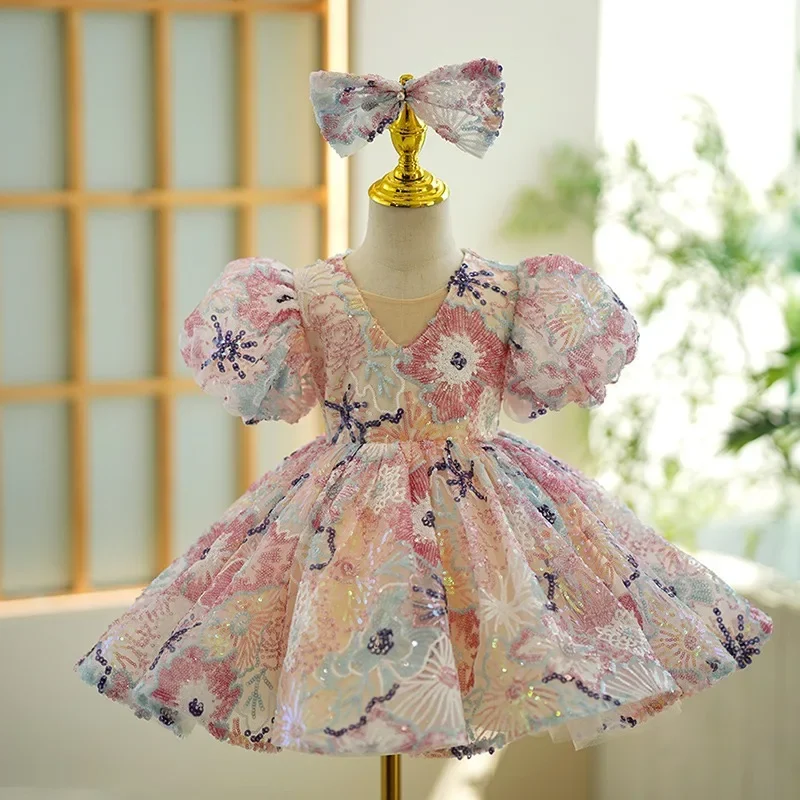 Luxury Birthday Party Dress for Girls with Bow Pink Embroidered Short Evening Gowns Kids Pageant Formal Occasion Dresses Wedding
Luxury Birthday Party Dress for Girls with Bow Pink Embroidered Short Evening Gowns Kids Pageant Formal Occasion Dresses Wedding