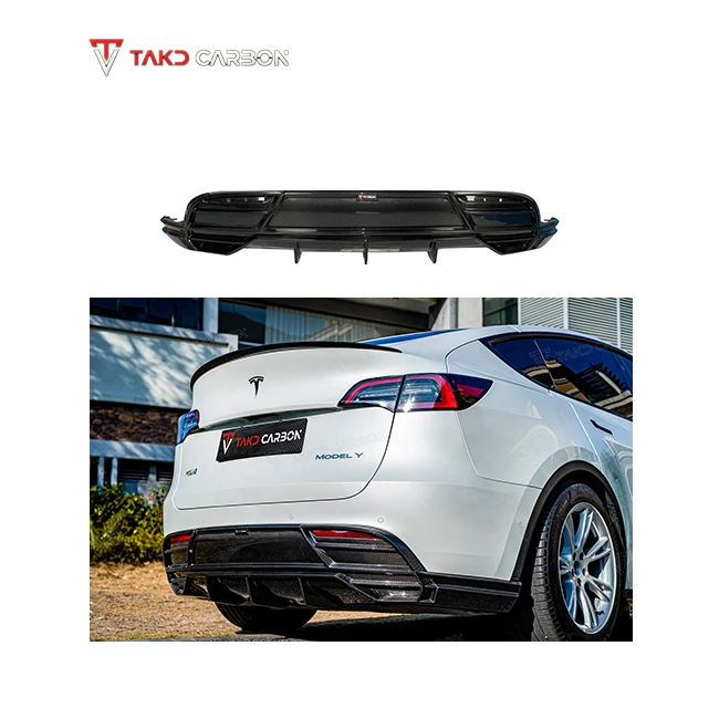 TAKD Brand Car Auto Accessories 100%Carbon Fiber Rear Bumper Diffuser Lip For TESLA Model Y 2021-UP
TAKD Brand Car Auto Accessories 100%Carbon Fiber Rear Bumper Diffuser Lip For TESLA Model Y 2021-UP