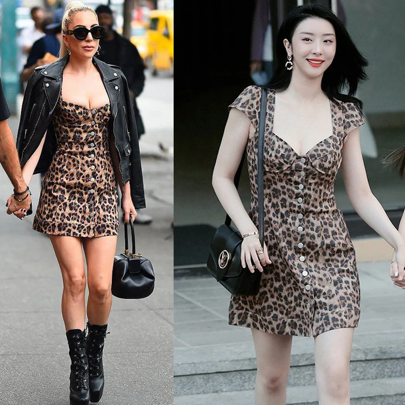 Sexy Leopard Print Dress Square Neck Retro Design Casual Sweet Style Summer Collection Short Sleeve Polyester Fiber
Sexy Leopard Print Dress Square Neck Retro Design Casual Sweet Style Summer Collection Short Sleeve Polyester Fiber
