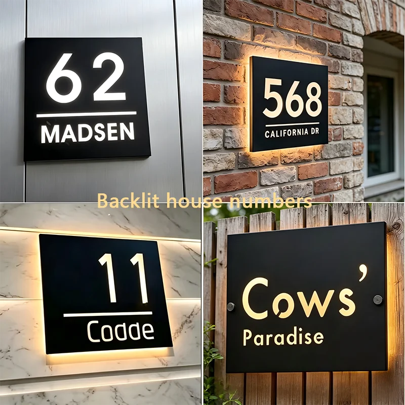 Custom Square LED Acrylic Hollow Carved Door Sign 110-220V Wide Voltage Light Guide Plate Indoor Outdoor Luminous Number Plaque
Custom Square LED Acrylic Hollow Carved Door Sign 110-220V Wide Voltage Light Guide Plate Indoor Outdoor Luminous Number Plaque