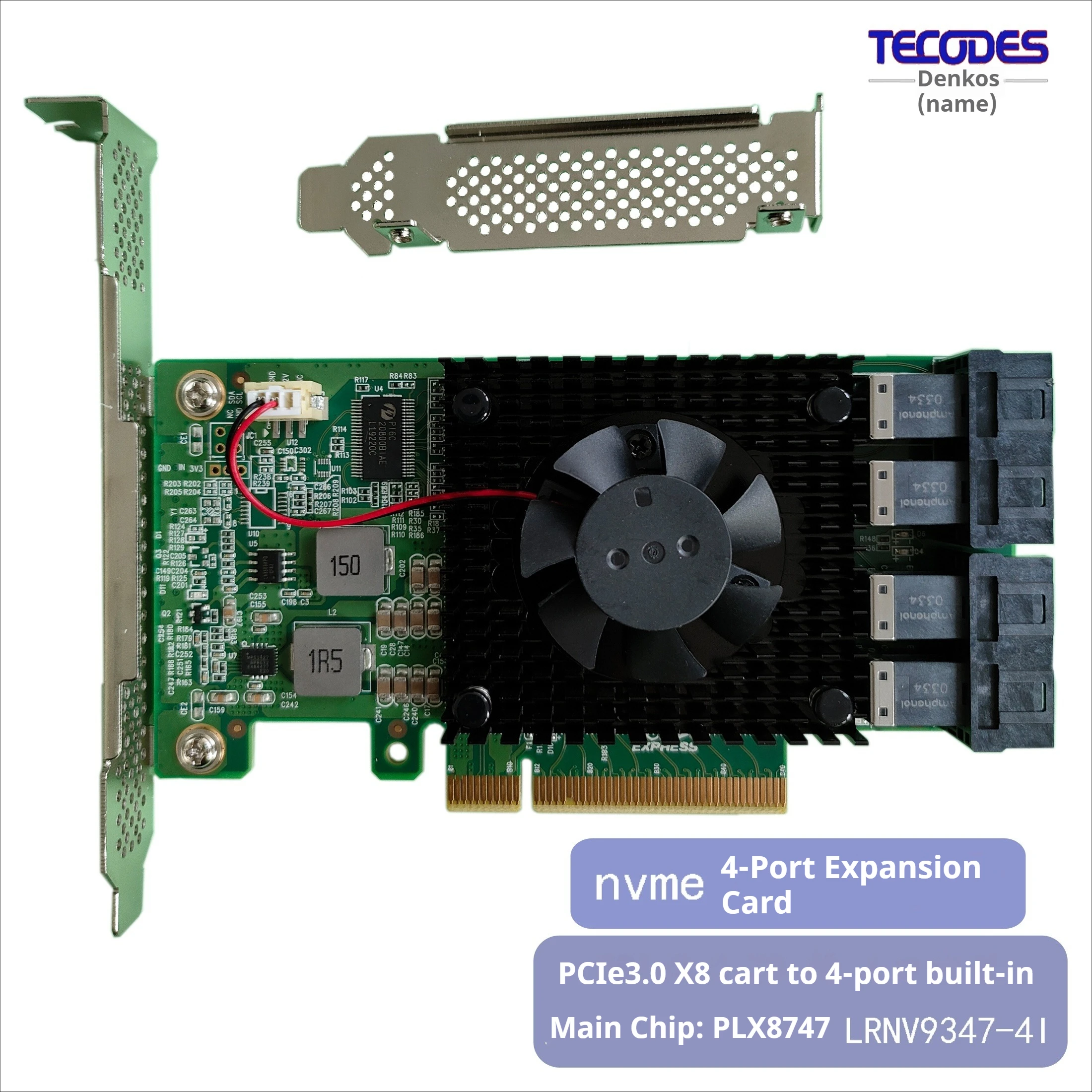 PLX8747 U.2 expansion card PCIe3.0X8 to 2 ports 4 ports SFF-8643NVMESSDLRNV9347-4I
PLX8747 U.2 expansion card PCIe3.0X8 to 2 ports 4 ports SFF-8643NVMESSDLRNV9347-4I