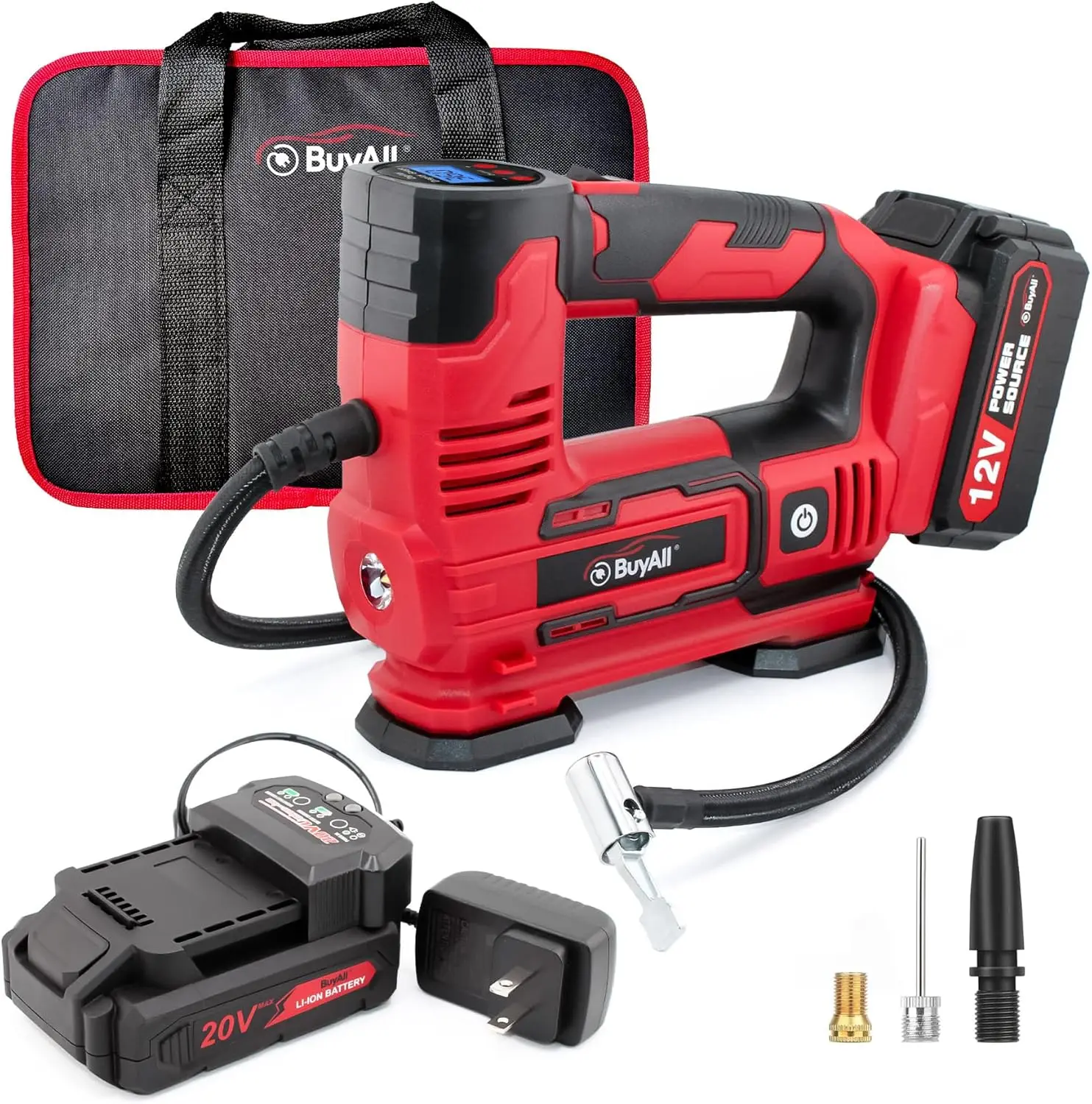 20V Portable Car Tire Inflator with Li-Ion Battery - Vehicle Maintenance Tool for Automobiles
20V Portable Car Tire Inflator with Li-Ion Battery - Vehicle Maintenance Tool for Automobiles