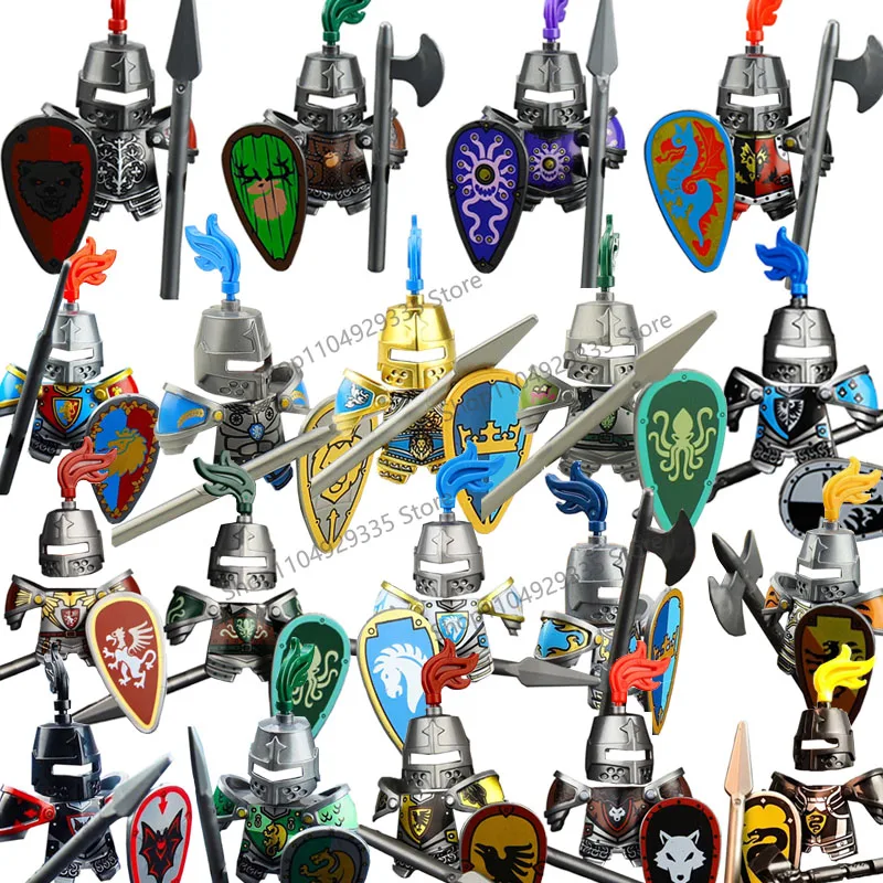 Средневековые военные солдаты, фигурки MOC, строительные блоки, замок, черный орел, волк, осьминог, гриф, древний рыцарь, ваффен, кирпичи, игрушки 
Средневековые военные солдаты, фигурки MOC, строительные блоки, замок, черный орел, волк, осьминог, гриф, древний рыцарь, ваффен, кирпичи, игрушки