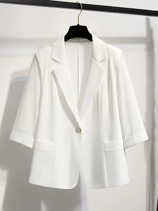 Women's Summer Thin White Versatile ort Sve Suit Jaet Commute Sle Straight Cut Design Button ket Detail Pure Color
Women's Summer Thin White Versatile ort Sve Suit Jaet Commute Sle Straight Cut Design Button ket Detail Pure Color