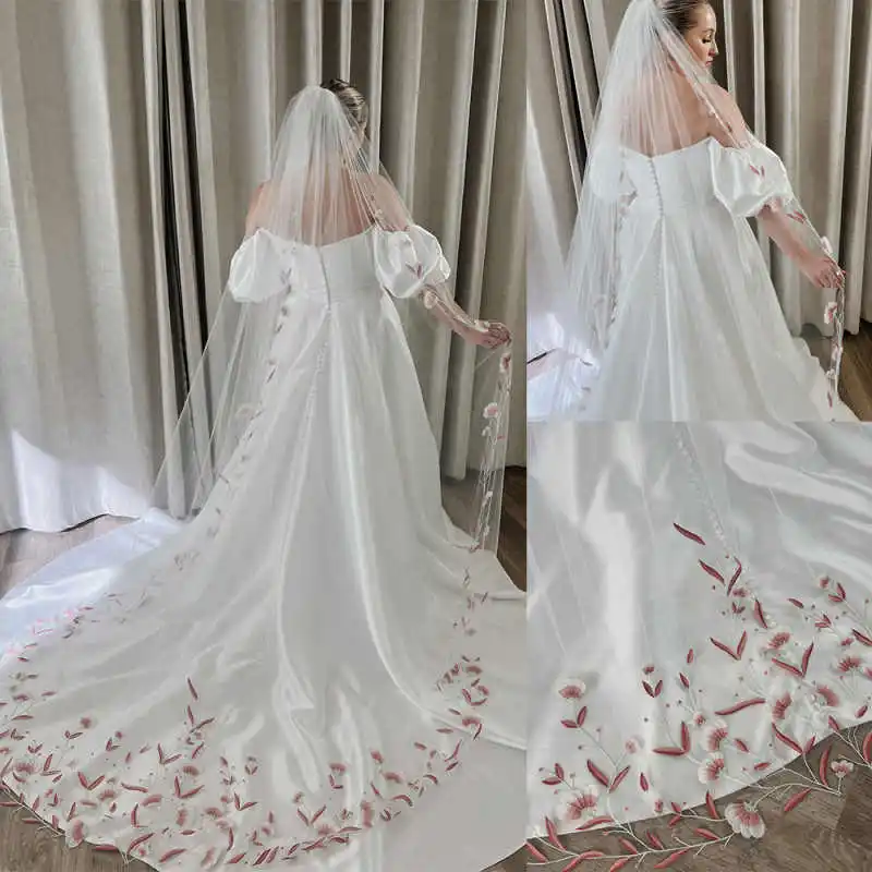 Gorgeous Wedding Veils 3M Long Cathedral Embroidery Lace With Comb Bridal One Layer Veil Customized Wedding Accessories
Gorgeous Wedding Veils 3M Long Cathedral Embroidery Lace With Comb Bridal One Layer Veil Customized Wedding Accessories
