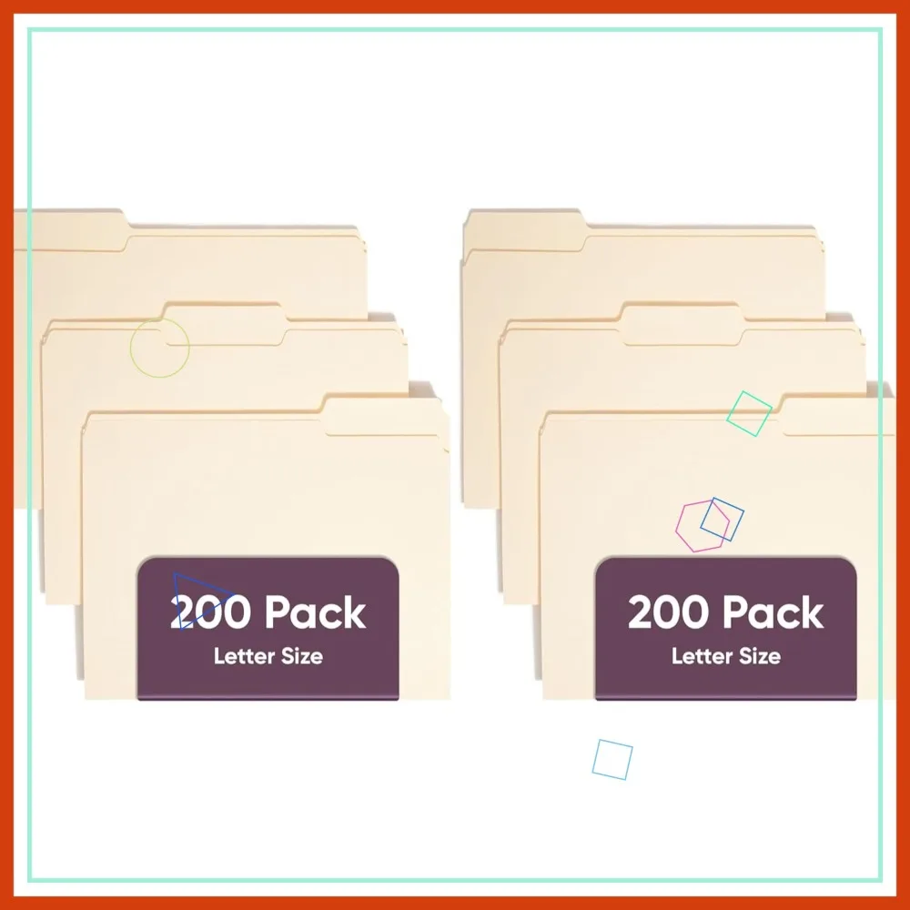 File Folders Letter Size, 1/3-Cut Tab, Assorted Positions, Manila, 200 Per Box (Pack of 2)
File Folders Letter Size, 1/3-Cut Tab, Assorted Positions, Manila, 200 Per Box (Pack of 2)