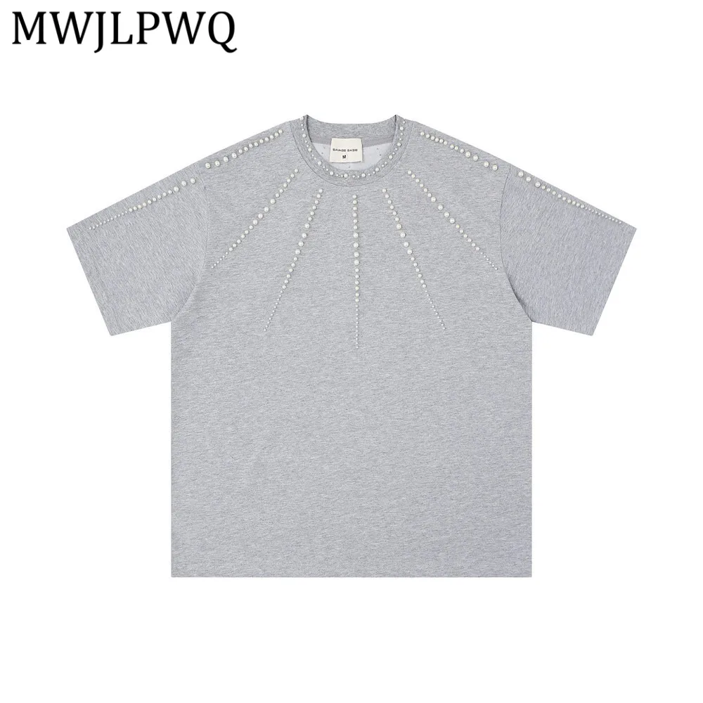 MWJLPWQ Beaded Design Loose Fit T-Shirt Men's Casual Style Trendy Fashionable Half-Sleeve Round Neck Unique Niche Tee 15188
MWJLPWQ Beaded Design Loose Fit T-Shirt Men's Casual Style Trendy Fashionable Half-Sleeve Round Neck Unique Niche Tee 15188