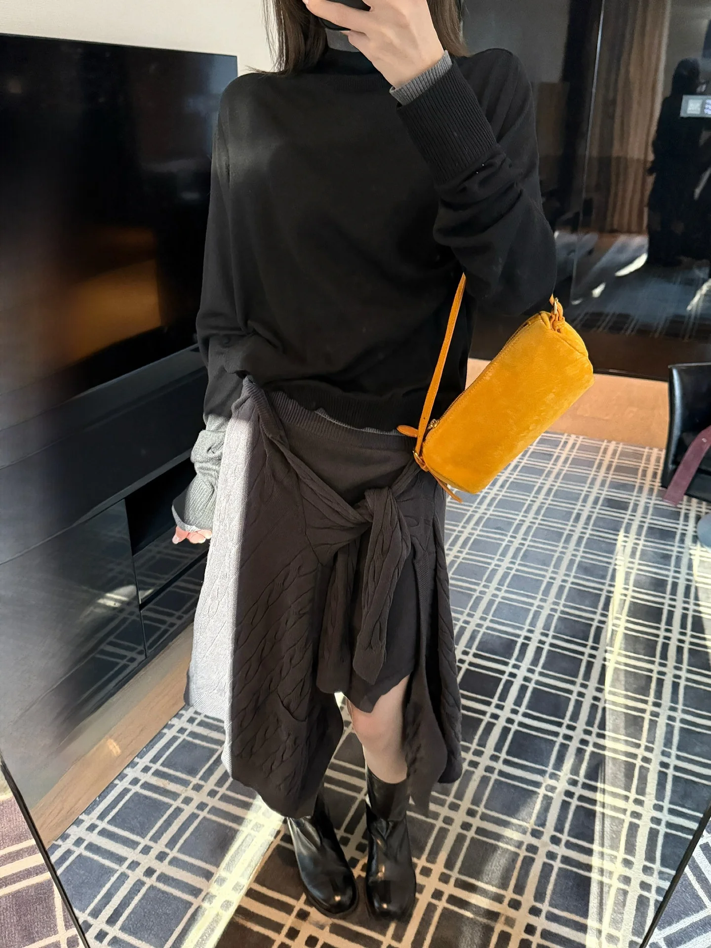 Bla Asymmetrical Knitted f Skirt with Belt for Women Loose Fit Casual Sle Korean Design Autumn Collection Women's Skirt
Bla Asymmetrical Knitted f Skirt with Belt for Women Loose Fit Casual Sle Korean Design Autumn Collection Women's Skirt