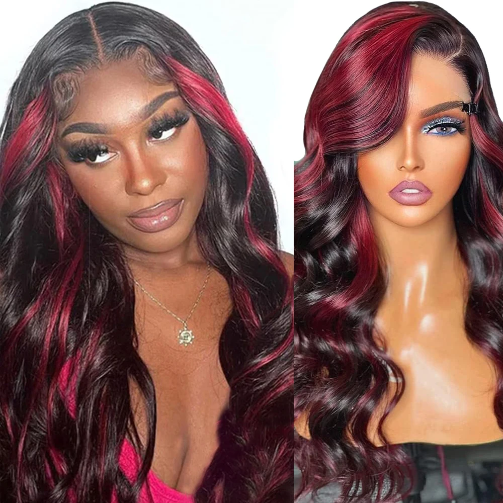Highlight Wig Human Hair Body Wave Lace Frontal Wigs 13x4 13x6 Black and Red Pre Plucked Ombre Red Lace Front Wigs Human Hair
Highlight Wig Human Hair Body Wave Lace Frontal Wigs 13x4 13x6 Black and Red Pre Plucked Ombre Red Lace Front Wigs Human Hair