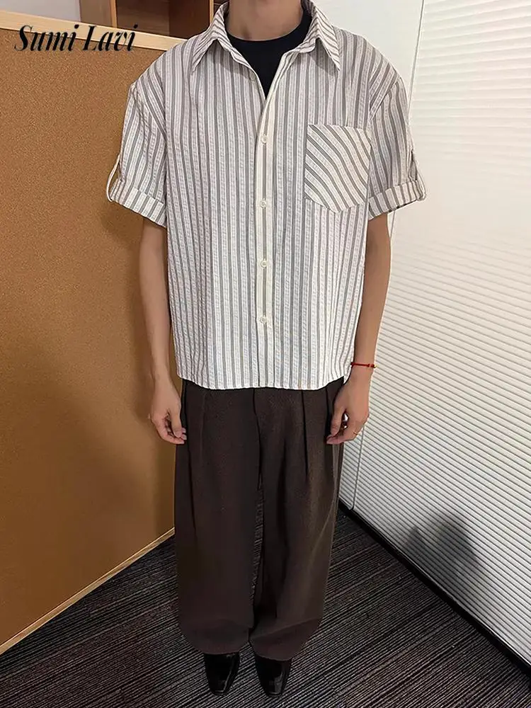 Stylish Mens Striped Shirts Streetwear Vintage Buttoned Turn-down Collar Texture Shirt For Men Summer Casual Short Sleeve Shirts
Stylish Mens Striped Shirts Streetwear Vintage Buttoned Turn-down Collar Texture Shirt For Men Summer Casual Short Sleeve Shirts
